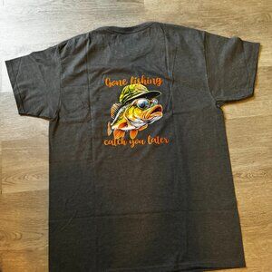 Dark Grey - Gone fishing catch you later - Custom T-shirts